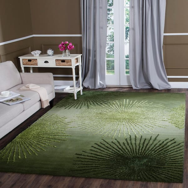 Soho Green/Multi Wool 8 ft. x 10 ft. Floral Area Rug