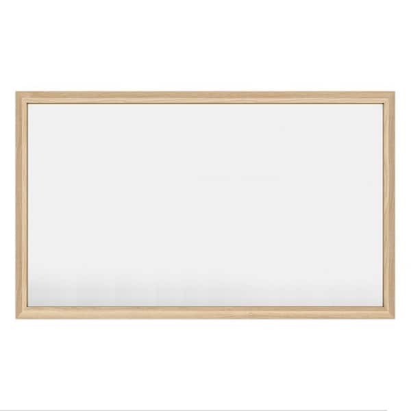 60 in. W x 36 in. H Rectangular Aluminum Alloy Framed & Tempered Glass Wall Bathroom Vanity Mirror in Light Yellow Wood
