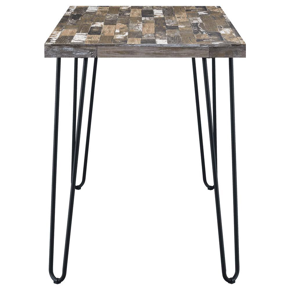 Salvaged Cabin Brown Wood Home Office Desk with Metal Hairpin Legs