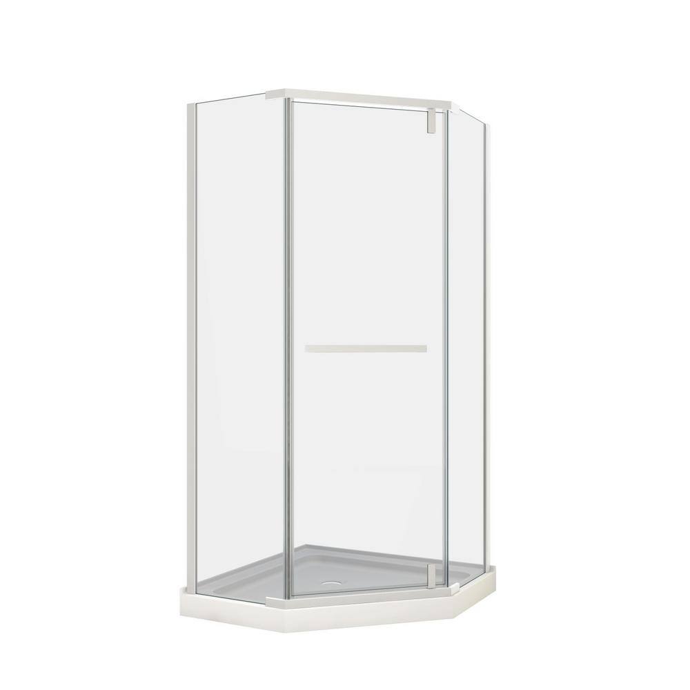 36 In. W X 72 In. H Neo Angle Pivot Frameless Corner Shower Enclosure In Chrome Finish With Clear Glass