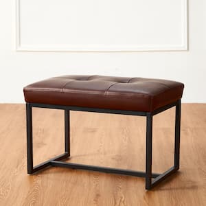 Modern Coffee Thick Leatherette Accent Stool (Set of 2)
