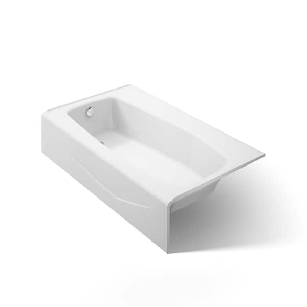 Villager 60 in. x 34.25 in. Alcove Soaking Bathtub with Left-Hand Drain in White