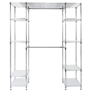 58 in. W - 85 in. W Silver Adjustable Tower Wire Closet System