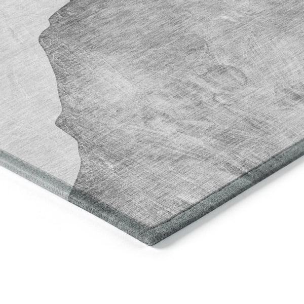 Chantille ACN547 Gray 1 ft. 8 in. x 2 ft. 6 in. Machine Washable Indoor/Outdoor Geometric Area Rug