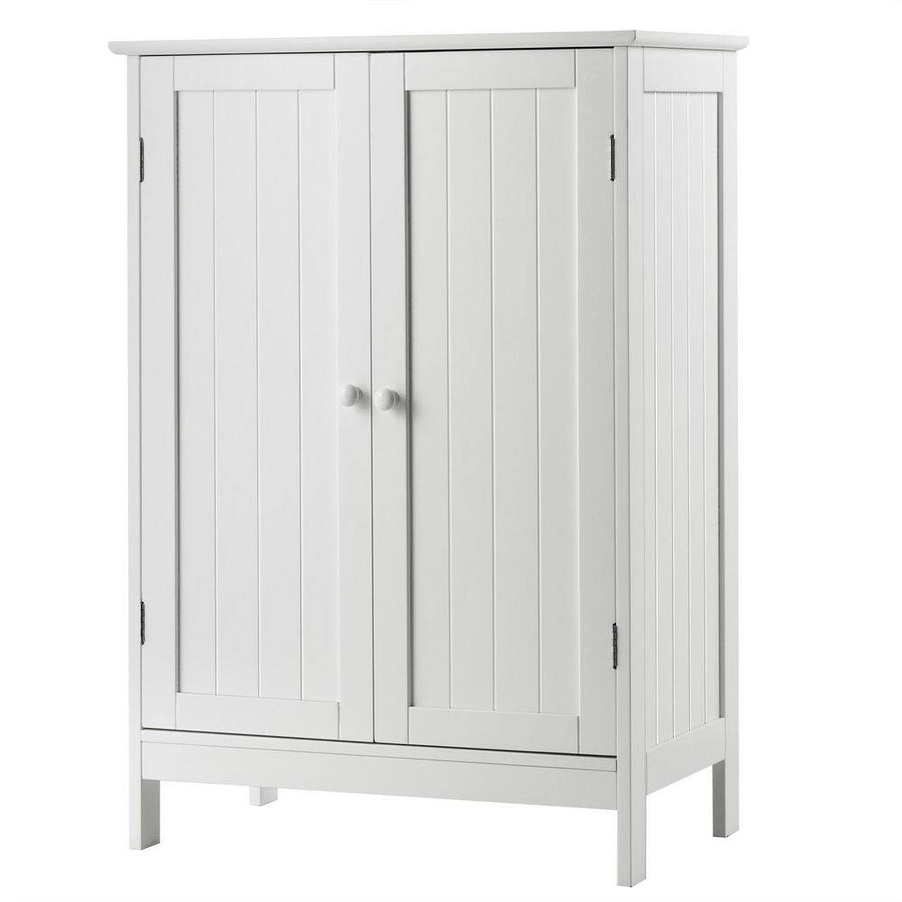23.5 in. W x 14 in. D x 34.5 in. H White 2-Door Freestanding Linen Cabinet with Adjustable Shelf price history on PriceWatchPro