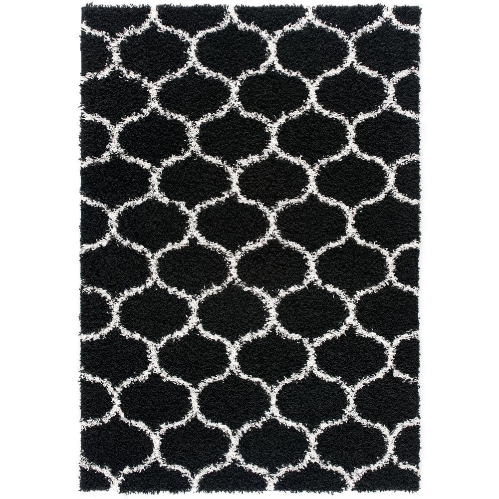 L'Baiet Caylee Black 5 ft. x 7 ft. Shag Area Rug BW494C57 The Home Depot