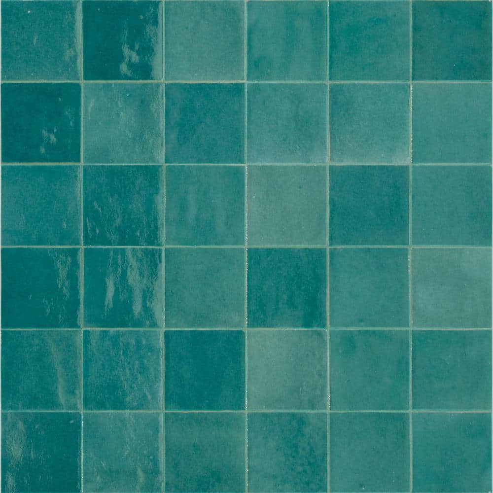 Zellige Neo Petrolio Glossy 4 in. x 4 in. Glazed Ceramic Undulated Wall Tile (5.67 sq. ft./case) price history on PriceWatchPro