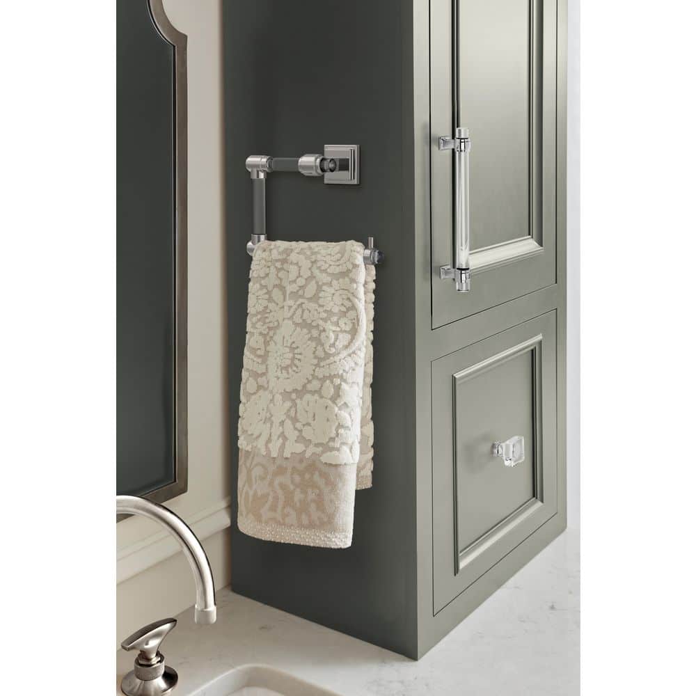 Glacio Clear and Chrome Wall Mounted Towel Ring