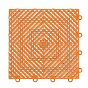 FlooringInc Orange Vented 12 in. W x 12 in. L x 3/8 in. T Polypropylene Garage Flooring Tiles (52 Tiles/52 sq.ft.)