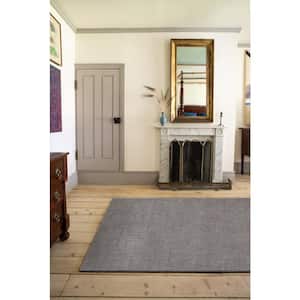 Gray 5 ft. x 8 ft. Rectangle Solid Color Wool, Cotton Area Rug