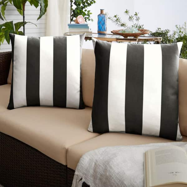 Buy Indoor/Outdoor Sunbrella Shore Linen - 18x18 Vertical Stripes Throw  Pillow