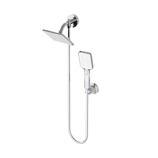 1-spray 6 in. Dual Shower Head and Handheld Shower Head in Chrome 1-spray 6 in. Dual Shower Head and Handheld Shower Head in Chrome