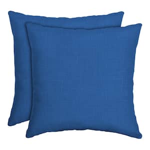16 in. x 16 in. Cobalt Blue Texture Outdoor Throw Pillow (2-Pack)