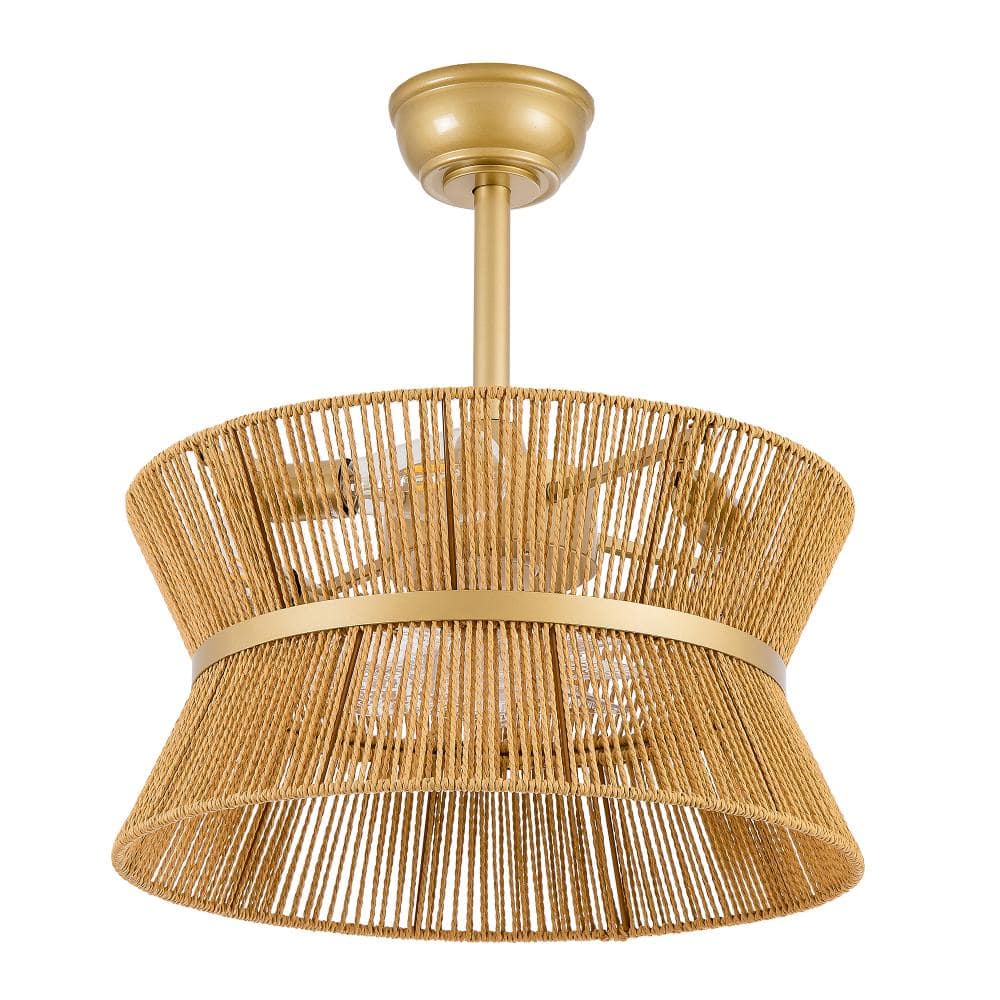 19.7 in. Indoor Gold Brown Bohemian Downrod Ceiling Fan with Reversible DC Motor, App/Remote Control price history on PriceWatchPro