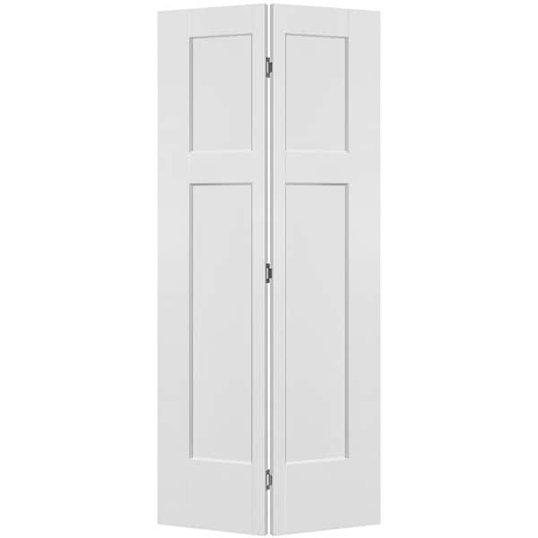 36 in. x 80 in. 3-Panel Winslow Hollow Core Primed Molded Composite Bi-fold Door