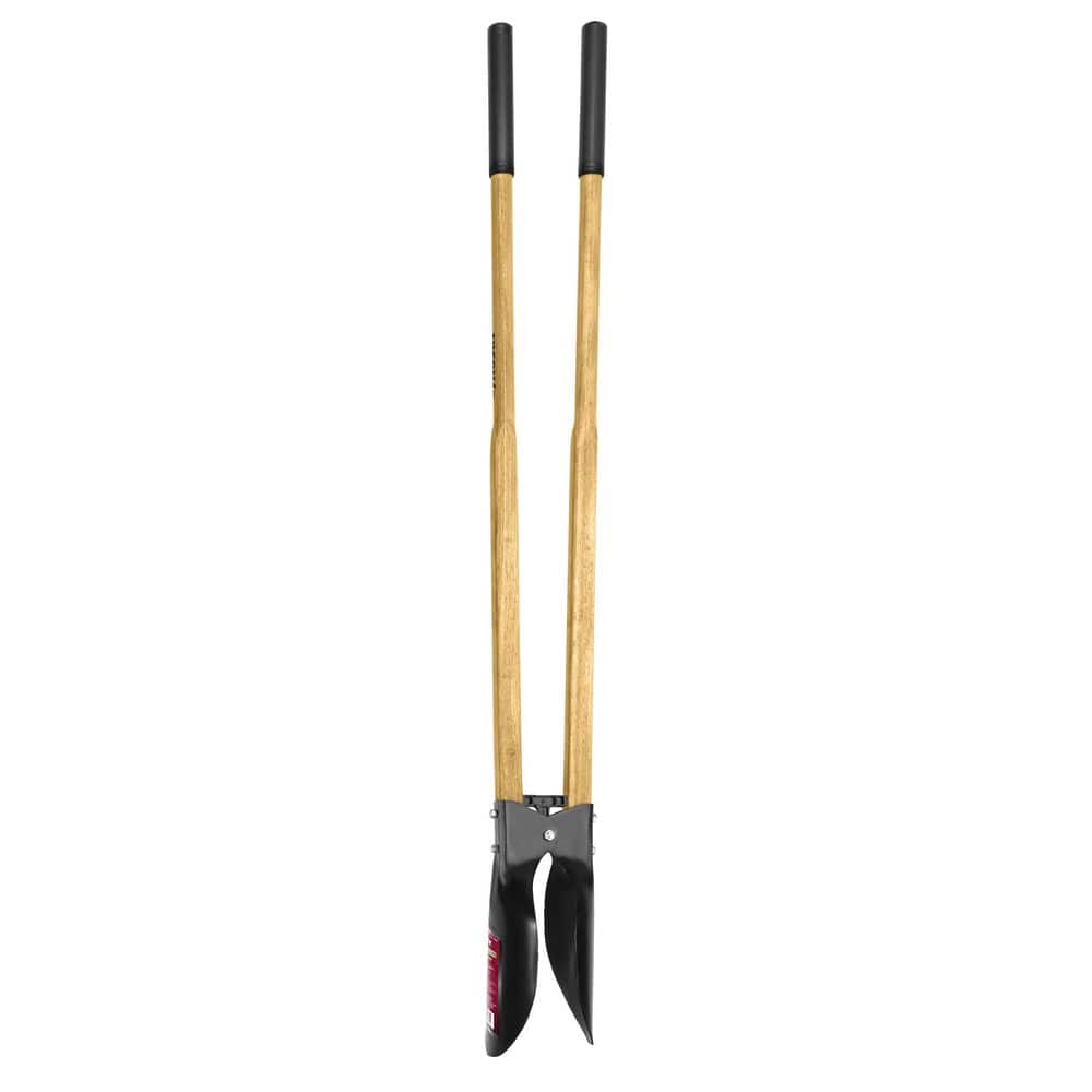 Husky 47 in. L Wood Handle Carbon Steel Post Hole Digger with Grip