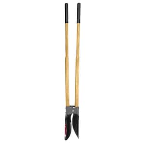 47 in. L Wood Handle Carbon Steel Post Hole Digger with Grip
