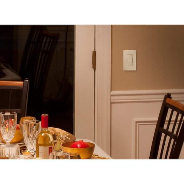 Maestro LED+ Dimmer Switch w/Wallplate for Dimmable LED Bulbs, 150W/Single-Pole or Multi-Location, White (MACL-6PKRW-WH)