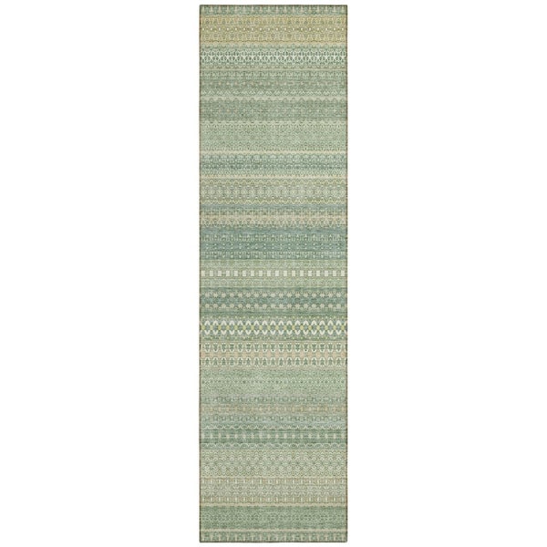 Addison Rugs Chantille ACN527 Aloe 2 ft. 3 in. x 7 ft. 6 in. Machine Washable Indoor/Outdoor Geometric Runner Rug