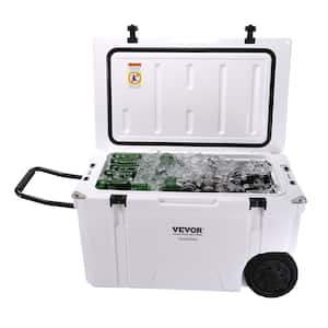 Insulated Portable Cooler with Wheels 65 qt. Holds 65 Cans, Wheeled Hard Cooler Ice Chest Lunch Box