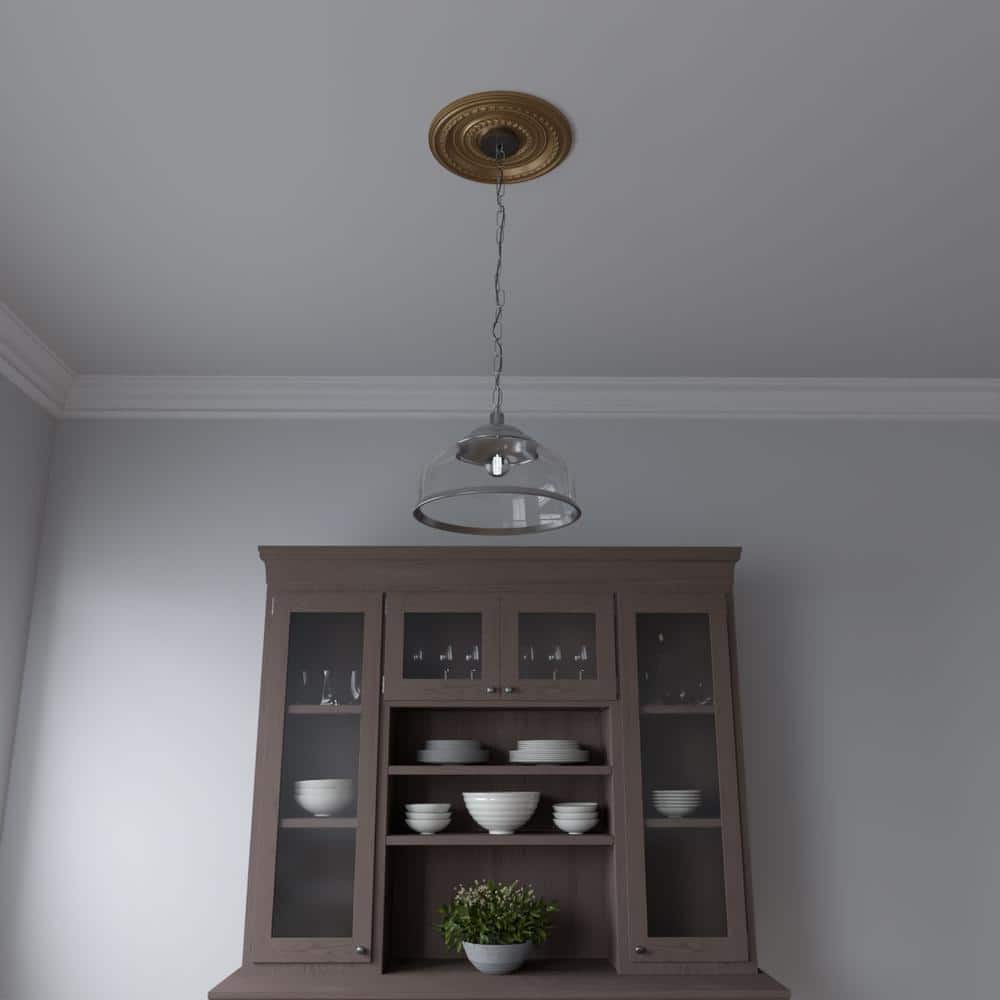 Cole 13" Bright Coat Gold Thermoformed PVC Ceiling Medallion