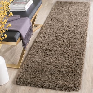 Laguna Shag Taupe 2 ft. x 8 ft. Solid Runner Rug