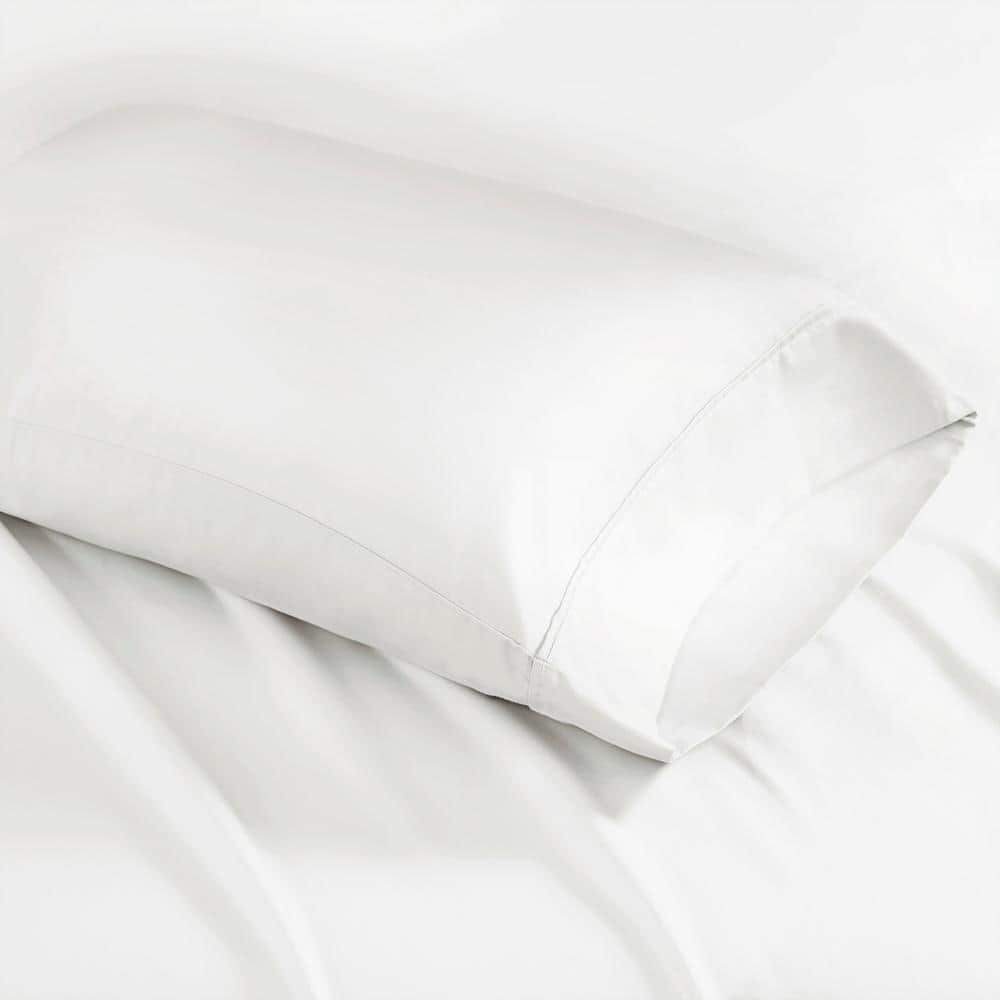 Queen White Cotton Polyester Sateen Sheet Set