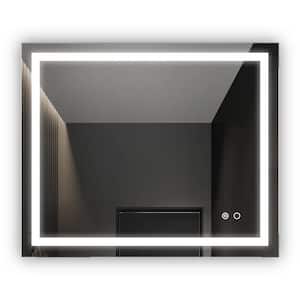 36 in. W x 30 in. H Large Rectangular Frameless Vertical and Horizontal Led Light Anti-Fog Wall Bathroom Vanity Mirror
