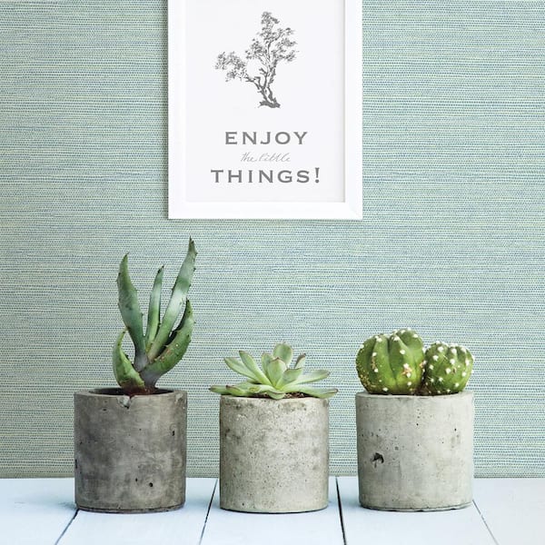 Agave Teal Faux Grasscloth Paper Strippable Roll (Covers 56.4 sq. ft.)