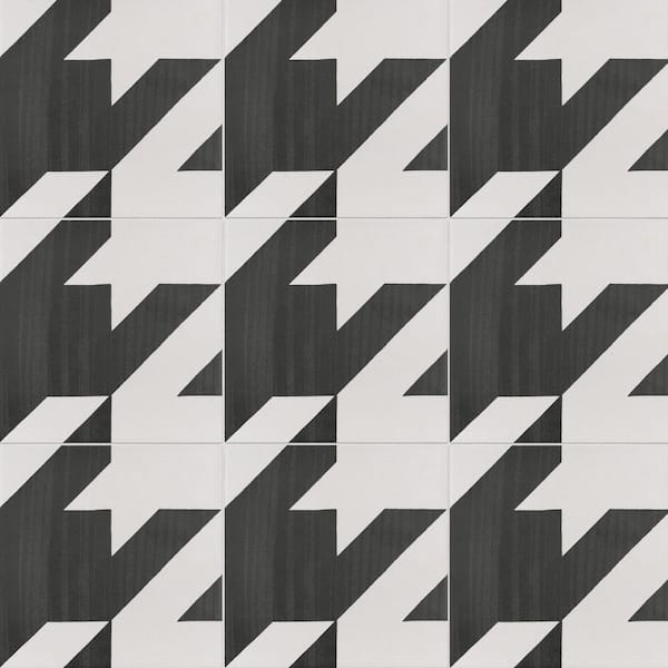Caprice Tweed Black and White 7-7/8 in. x 7-7/8 in. Porcelain Floor and Wall Tile (11.25 sq. ft./Case)