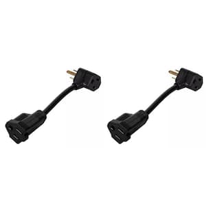 2Pack 0.5 ft. 16/3 Extension Cord, Indoor, Black