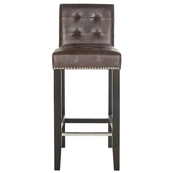 SAFAVIEH Thompson 30 in. Brown Cushioned Bar Stool
