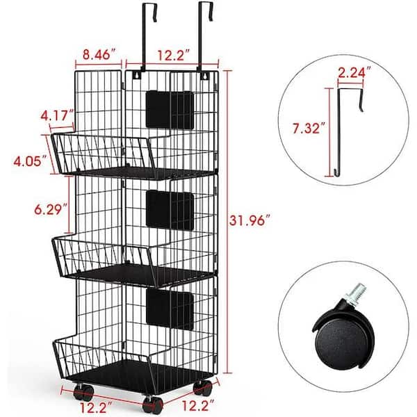 Hesroicy Storage Basket Multifunctional High Capacity Stackable Hollow-out  Fruit Vegetable Organizer for Kitchen