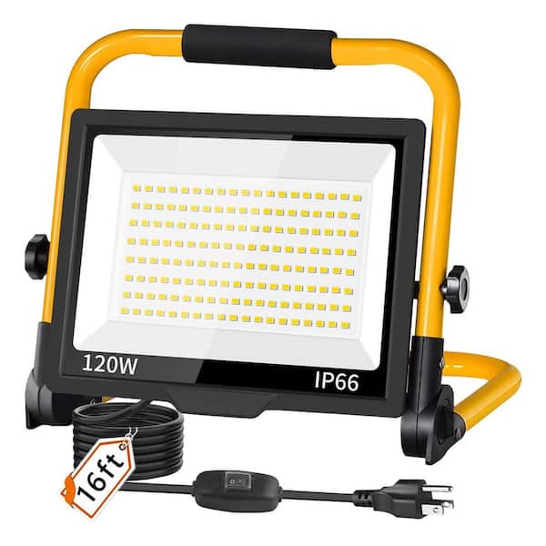 120W 14400 Lumen LED Flood Work Light with 16 ft. Cord and Switch