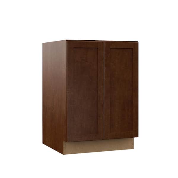 Hampton Bay Designer Series Soleste Assembled 24x34.5x21 in. Full Door Height Bathroom Vanity Base Cabinet in Spice
