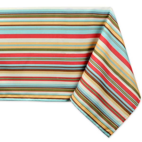 DII Outdoor 60 in. x 120 in. Summer Stripe Polyester Tablecloth