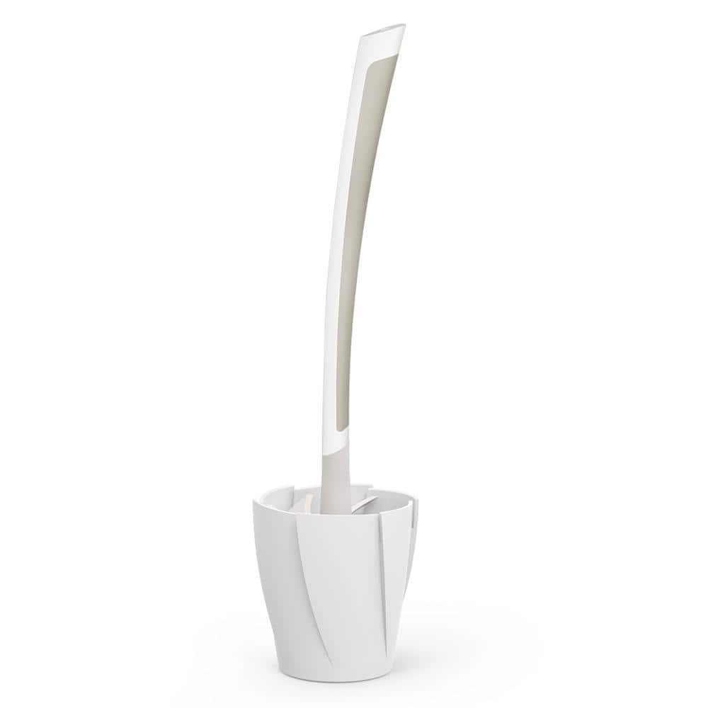 Better Living White Rubber Toilet Brush and Holder