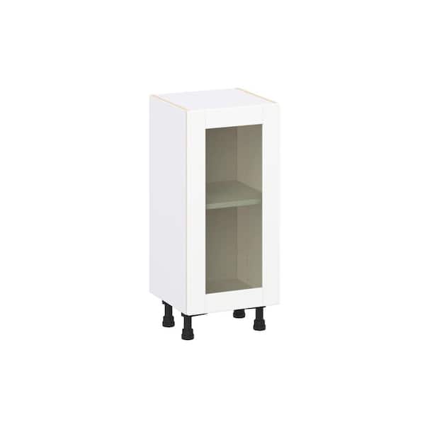 15 in. W x 14 in. D x 34.5 in. H Assembled Glass Door Base Kitchen Cabinet in Bright White