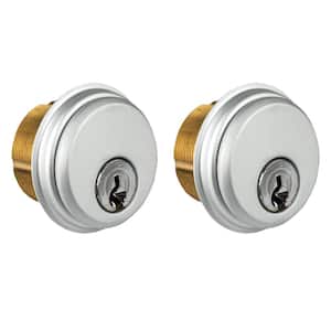 1-5/32 in. Mortise Double Brass Keyed Alike Cylinder Lock for Adams Rite Type Storefront Door in Aluminum