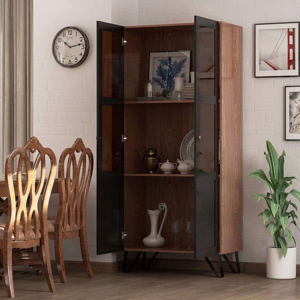 Reviews for FUFU&GAGA 70.7 in. Height Brown 2Door Wood Bookcase
