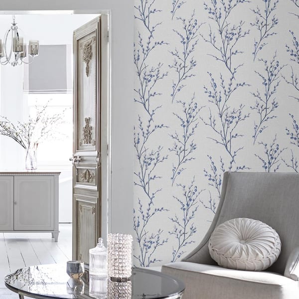 Laura Ashley Willow Off White and Midnight Wallpaper