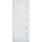 30 in. x 80 in. Shaker 5-Panel Primed Solid Hybrid Core MDF Left-Hand Single Prehung Interior Door