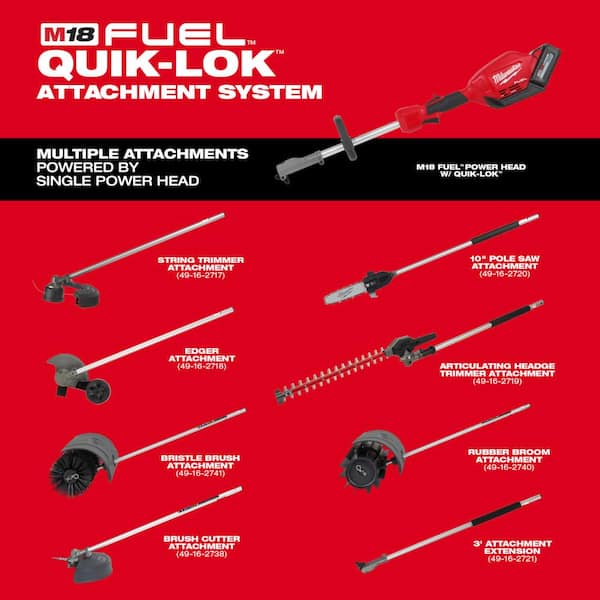 Milwaukee M18 FUEL 18-Volt Lithium-Ion Brushless Cordless String Trimmer w/ QUIK-LOK Attachment Capability W/ 8Ah & 6Ah Battery