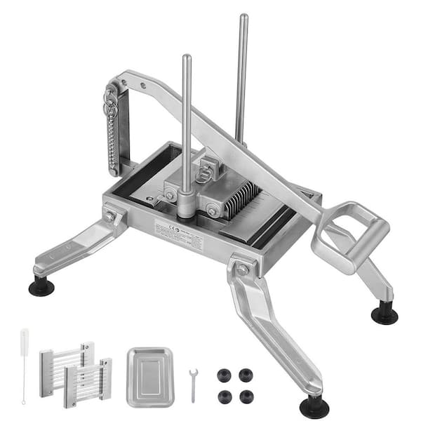 Commercial Vegetable Slicer, 3/8 in. and 3/16 in. Manual Tomato Cutter, Stainless Steel and Aluminum Alloy for Potatoes