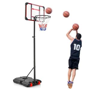 Portable Basketball Hoop Stand 6.3 ft. x 8.1 ft. Adjustable with Wheels and Edge Protectors