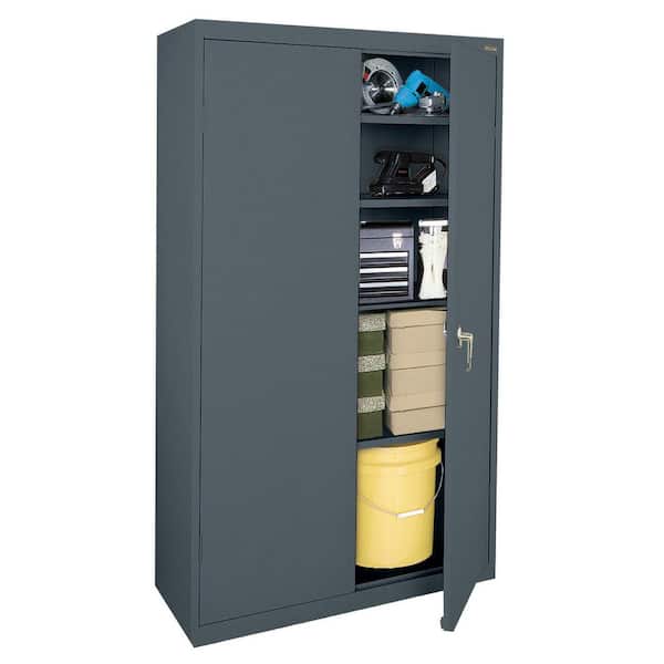Value Line Series 3-Shelf 24-Gauge Garage Freestanding Storage Cabinet in Charcoal ( 36 in. W x 72 in. H x 18 in. D )