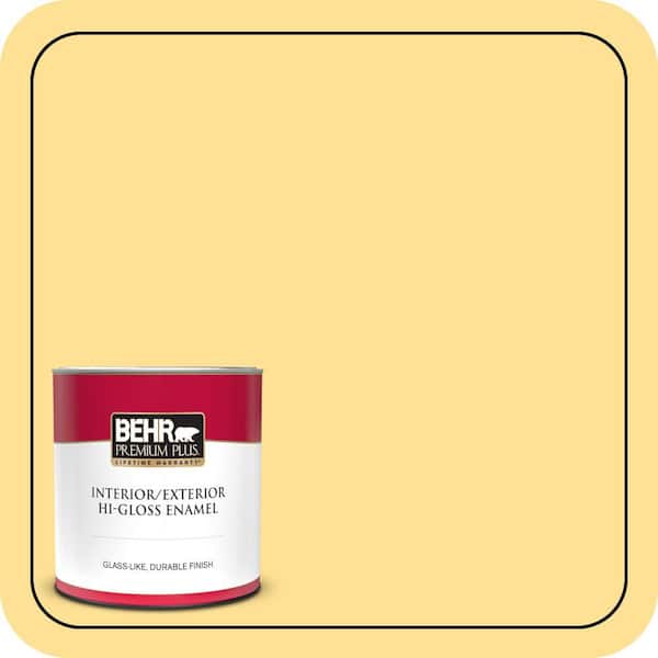 BEHR PREMIUM PLUS 1 qt. #330B-4 Cheerful Hue Hi-Gloss Enamel Interior/Exterior Paint & Primer