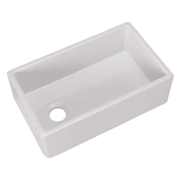 PRIVATE BRAND UNBRANDED Farmhouse Apron Front Fireclay 30 in. Single Bowl Kitchen Sink in White
