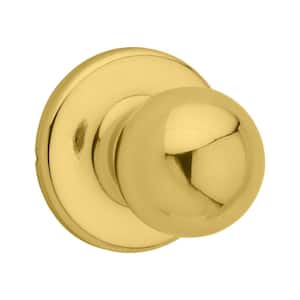 Polo Polished Brass Passage Hall/Closet Door Knob Featuring Microban Antimicrobial Technology