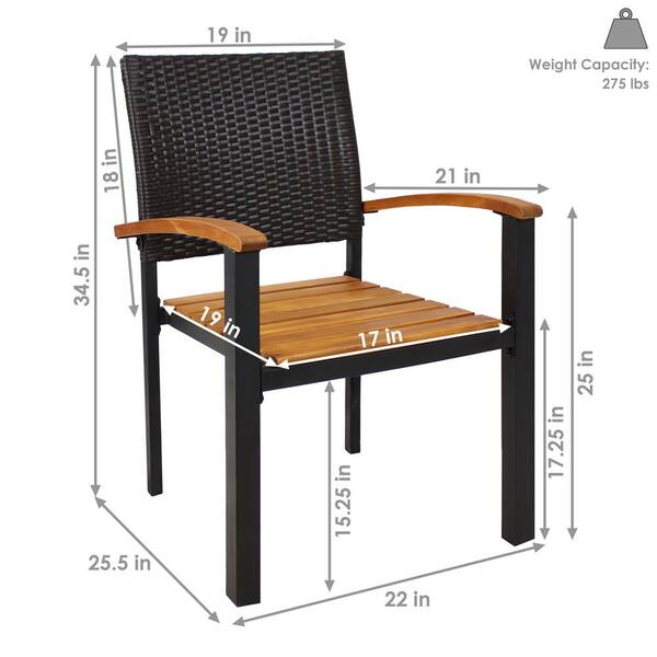 Sunnydaze Sunnydaze Black Metal and Acacia Wood Outdoor
